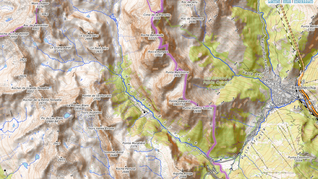 Vallée Étroite (berührt den Alpenhauptkamm) – Die Alpen